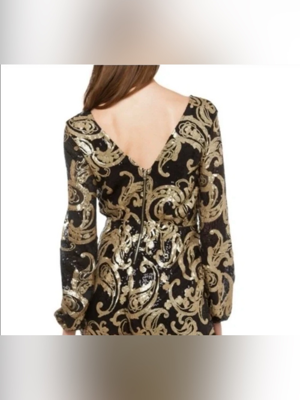 Velvet Gold & Black Brocade Dress by BCBG